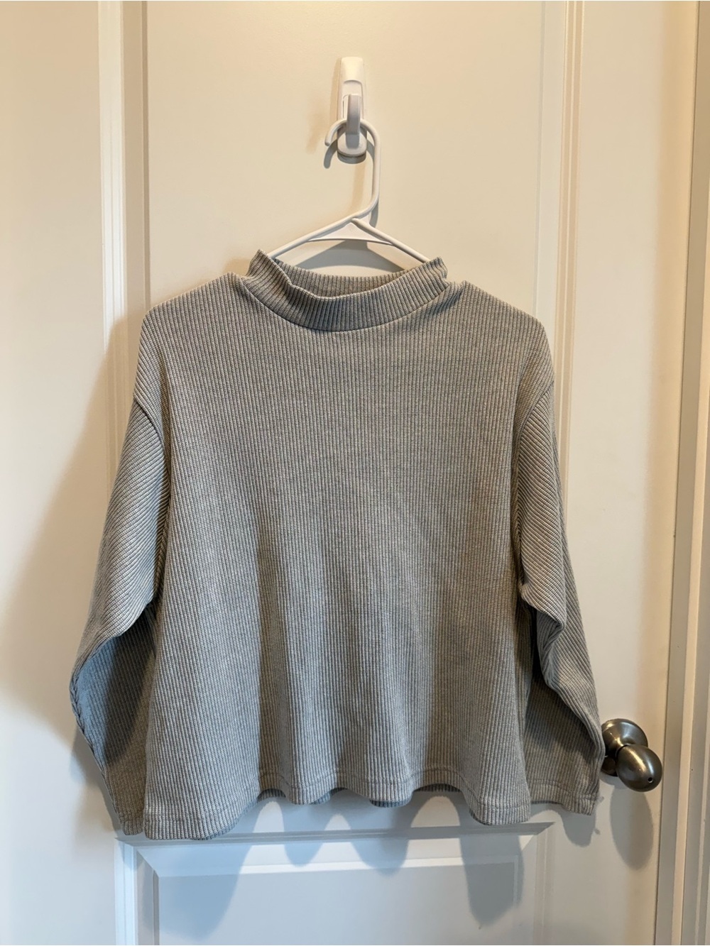 Sana Safinaz Gray Waffle Knit Mock Neck Sweater NWT Small